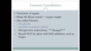 Cardiovascular Drugs Lecture