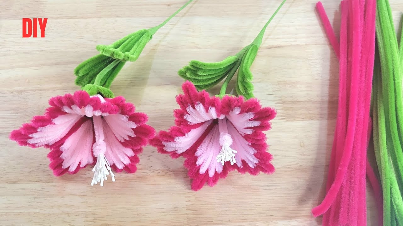 DIY Tutorial Flowers ! How to make hibiscus flowers by handmade using pipe cleaner ?