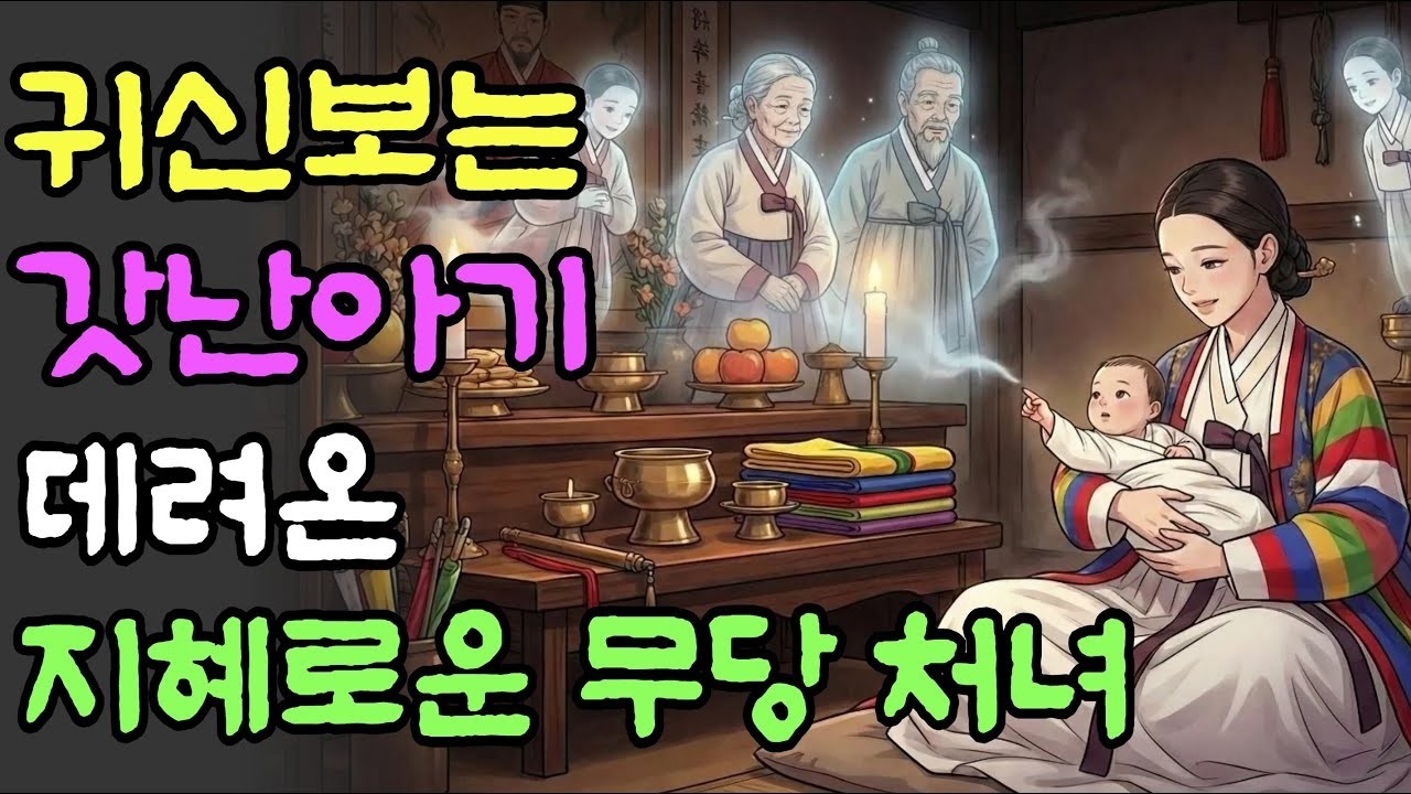 산속에서 주워온 아기가 허공을 보며 웃기 시작했다. 무당 엄마와 귀신 보는 딸의 기묘한 운명 지혜로운 처녀