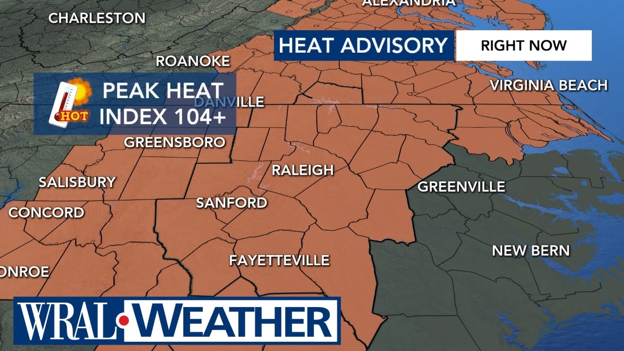 North Carolina Forecast: Dangerous heat & humidity on tap Tuesday with ...