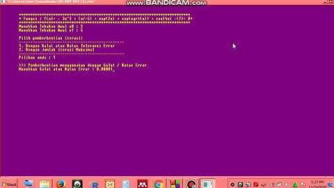 Program mencari solusi akar dari sistem persamaan non-linier dengan metode Secant