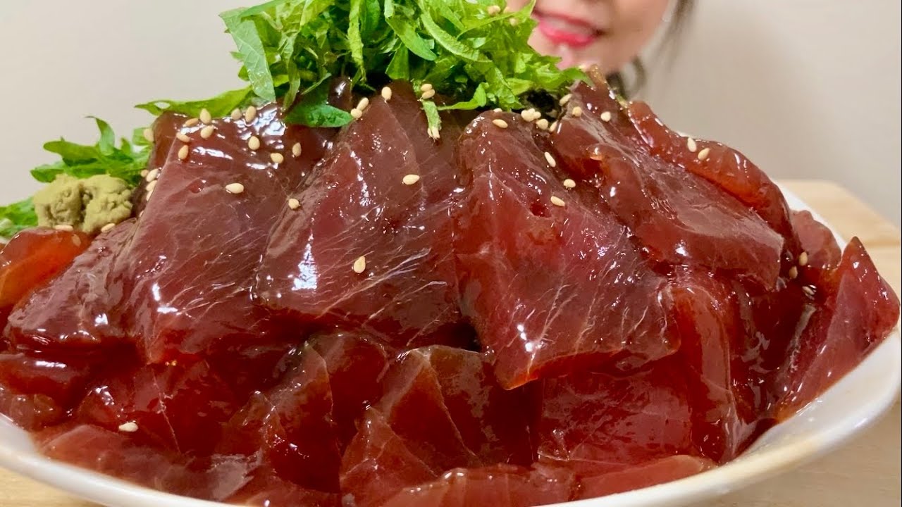 【ASMR】ねっとりとろける漬けマグロ丼とお味噌汁 | EATING SOUNDS | Soy-Marinated Tuna  Rice Bowl | Not Talking