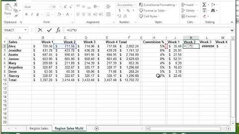 Microsoft Excel - Mixed References $A1