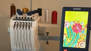 Watch me as I embroider a patch live with my six needle machine