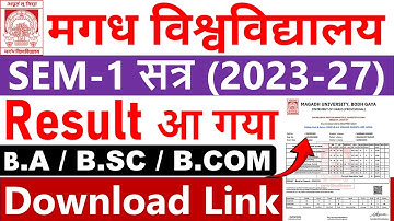 magadh university Part 1 result 2023-27 | magadh university 1st semester result 2023-27,dream To Job