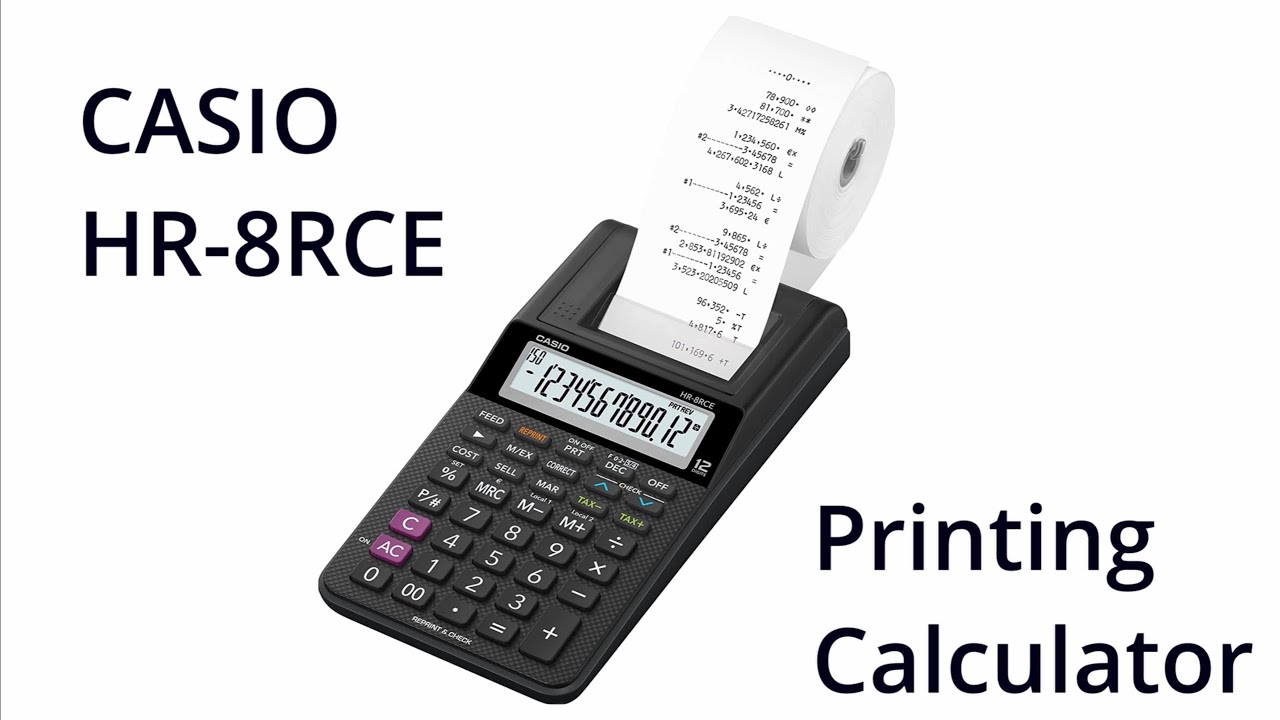 Casio HR-8RCE Printing Calculator - YouTube