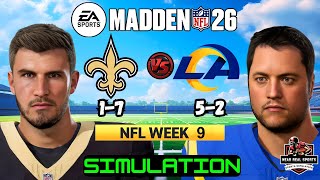 SAINTS vs RAMS | NFL WEEK 9 | MADDEN 26 PREDICTIONS