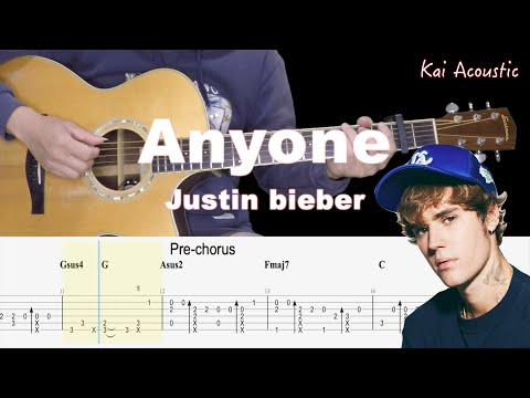 Anyone  | Fingerstyle Guitar Tutorial TAB - Justin bieber