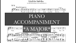 Lied der Suleika - Myrthen (R. Schumann) A Major Piano Accompaniment - Karaoke