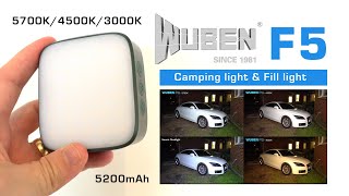 WUBEN F5 Camping & Fill light - 500 lumens - Variable tint - Type-C charging - Power bank USB output