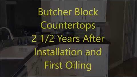 Butcher Block Countertops 2 1/2 Years After First Installation and Oiling