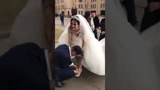 شوف العروسه طلبت من العريس يبوس رجله اعراس عراقيه حفلات