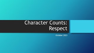 October Character Counts Responsibility Names