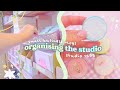 STUDIO VLOG✨ £1 Aesthetic Storage on a budget~ Organise the Studio With me ~ Small Shop Organisation