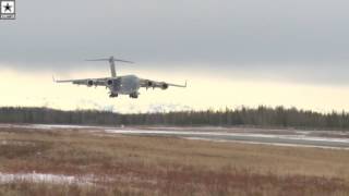 Military | C-17 Lands \& Takes Off In Alaska (Bryant Army Airfield)