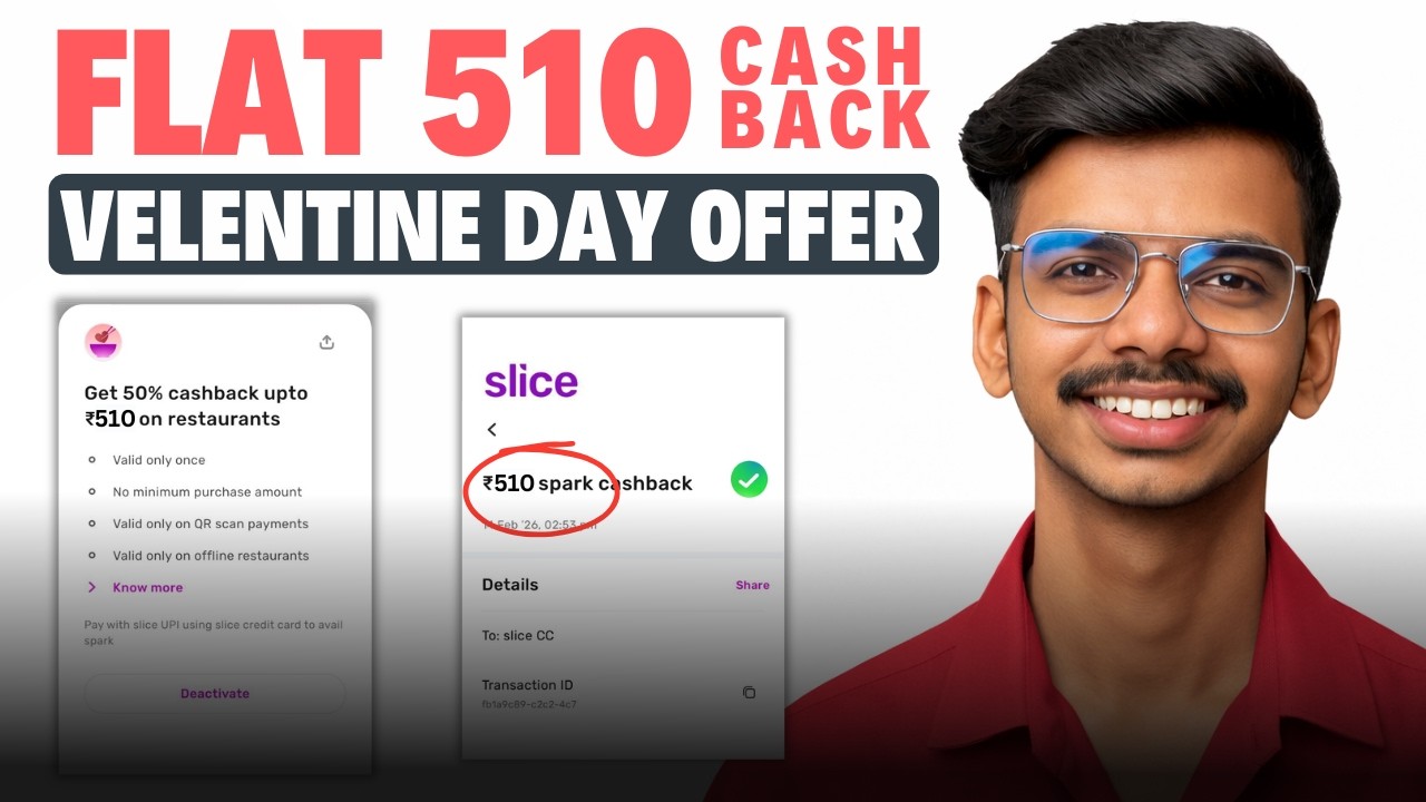 Slice 50% Valentine's Day Offer  | 50% Cashback Upto ₹500 💸 | Spark Loot Trick 🔥 