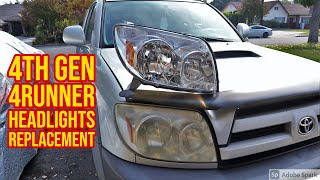 20032009 4th Gen Toyota 4runner headlights replacement. 10 MINS DIY