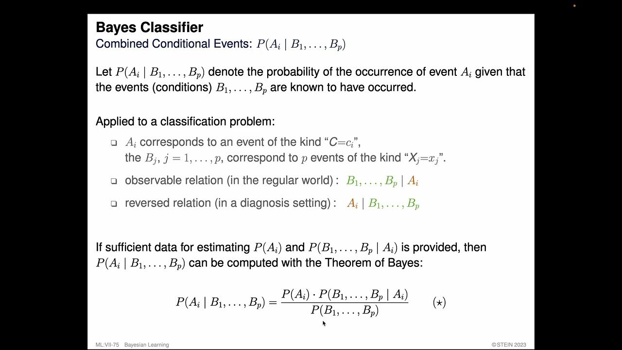 Machine Learning » Bayesian Learning » Bayes Classifier (13) - YouTube