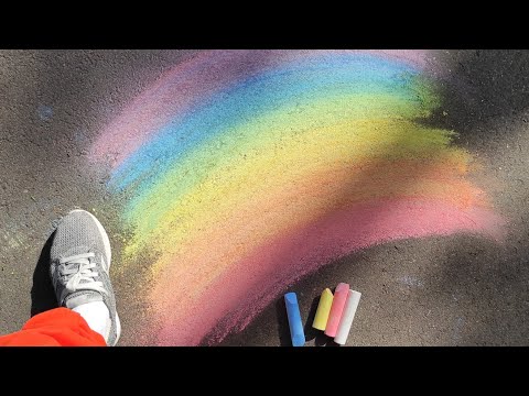 Рисование мелками на асфальте! 5 простых идей🖐️