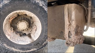 MUD COVERED TRUCK ! How to clean DRIED MUD ? Satisfying deep clean