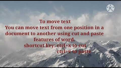 Std : 5 Sub : Computer. Ls.No 4 Editing Techniques in word.