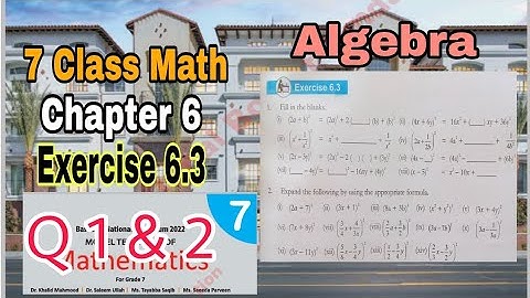 Class 7 Math Chapter 6 Exercise 6.3 | Q 1 & 2 | Algebra |SNC|NBF| ilmi darasgah