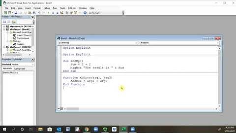 VBA Examples of a Subroutine and a Function