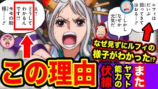 ワンピース1008話 考察 モモの助が見てないのにルフィの現状を把握出来た理由 ヤマトの悪魔の実の能力白虎の新伏線 One Piece 1008 ワンピースネタバレ注意 ワンピース考察 Youtube