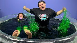 Last to Leave The Giant GREEN Slime Pool Wins!!!