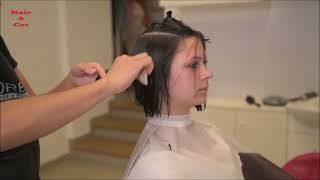 2023-38 Natalie preview - cute lady cuts her long hair to a bob