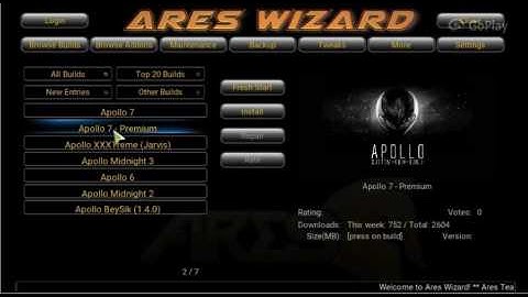 HOW TO INSTALL APOLLO 7 PREMIUM VIA NEW ARESWIZARD REPO FOR KODI 16.1