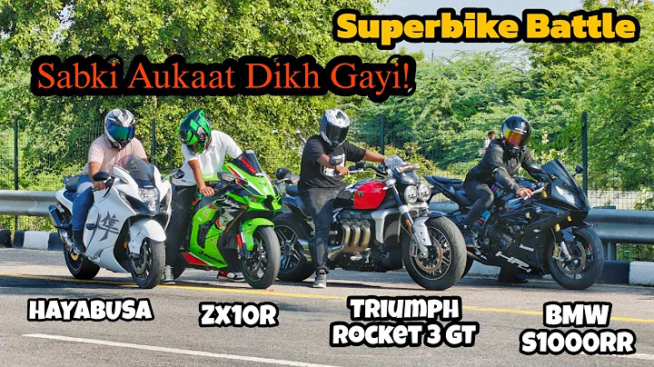 Zx10R Vs Bmw S1000RR Vs Triumph Rocket 3 GT Vs Hayabusa | Superbike Battle | Quad Battle🚀