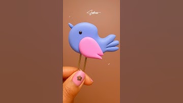 Air dry clay craft cute 🥰 bird book mark #shorts #youtubeshorts #shortvideo