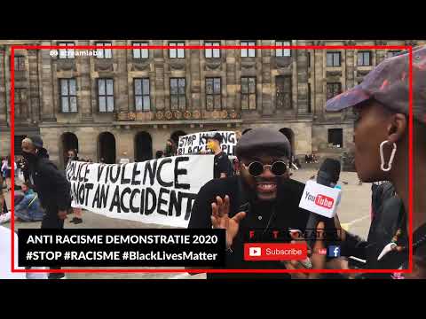 LIVE NEWS AMSTERDAM : Solidariteit Protest Anti Racisme Black Lives Matter