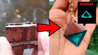 Making a keychain with wood and epoxy resin | how to make beautiful keychain with scrap wood & epoxy