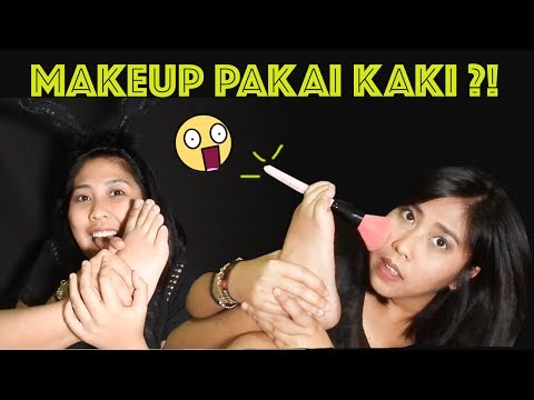 FULL FACE OF MAKEUP USING ONLY MY FEET ! (CHALLENGE) - VENNA VIOLITA