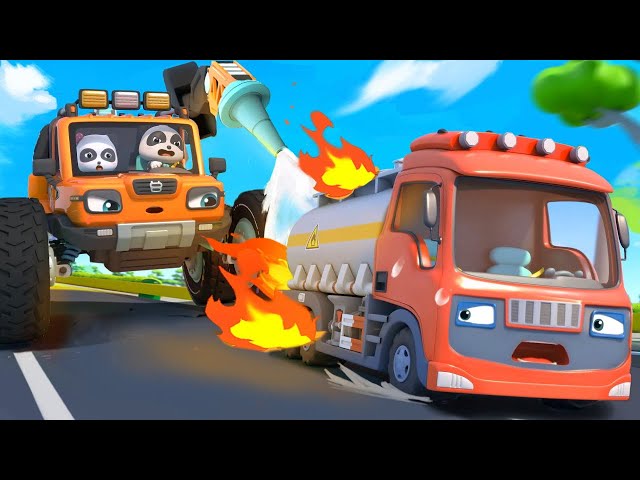 Fire Truck Rescue Team | Monster Truck | Car Cartoon | Kids Song | BabyBus class=