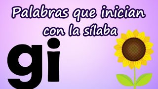 Palabras que inician con Gi | Aprende a leer y escribir Palabras que inician con Gi | Aprende a leer y escribir