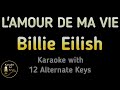 Billie Eilish - L’AMOUR DE MA VIE Karaoke Instrumental Lower Higher Male & Original Key