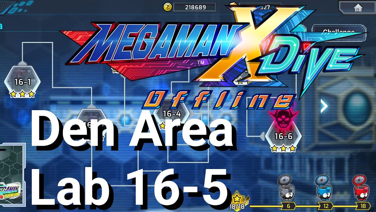 MegaMan X Dive Offline Den Area 16-5(All Hidden Elements locations