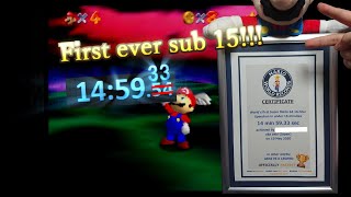 【FIRST EVER SUB 15!!!/old WR】Super Mario 64 16 star 14:59.33 Speedrun