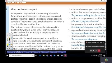 Unit 1 1 Grammar   Continuous Aspect