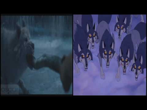Beauty and the Beast Wolves Scene  2017 vs 1991