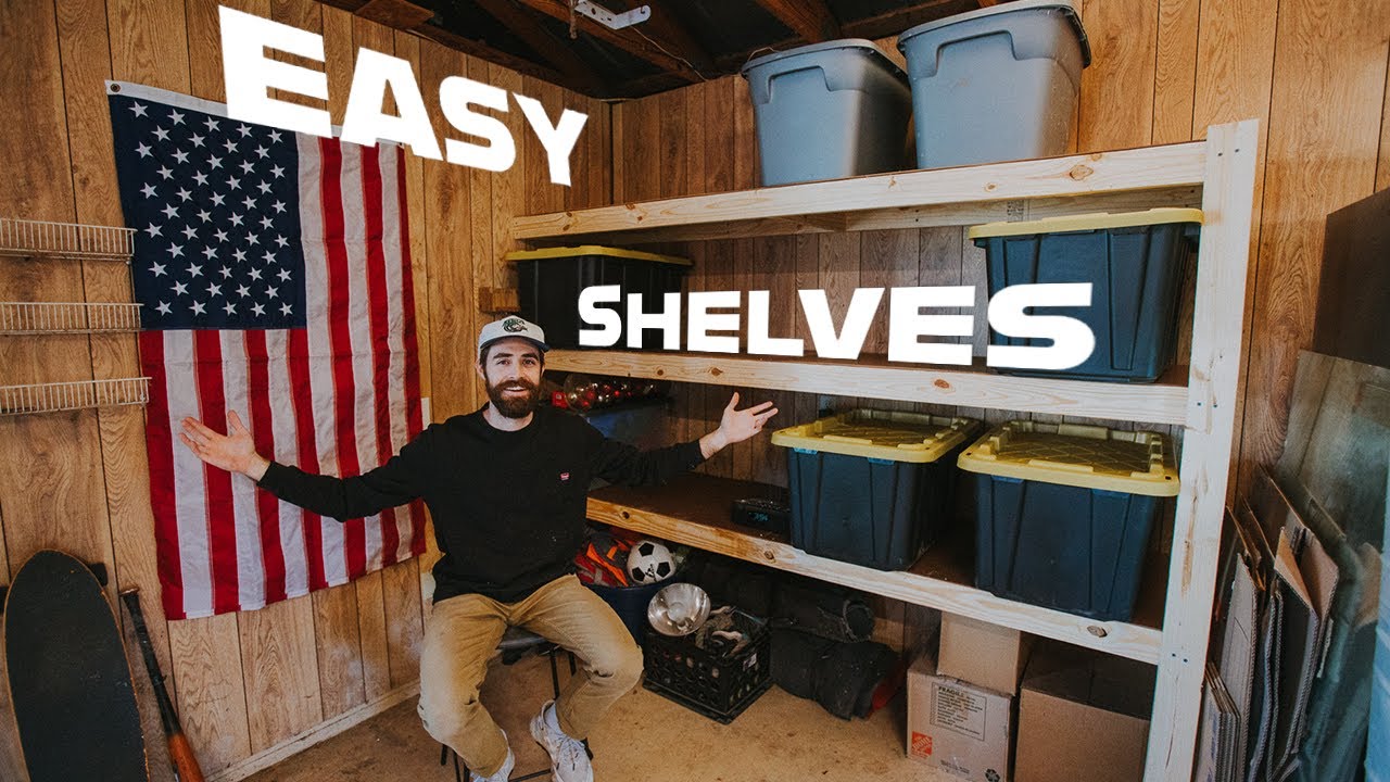 EASY Garage Shelves for CHEAP DIY Garage Storage Shelves YouTube