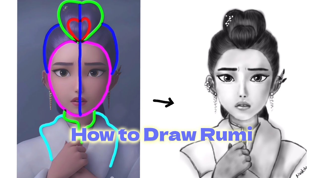 How to Draw Rumi from K-Pop Demon Hunters | Stunning Fanart Speed ...