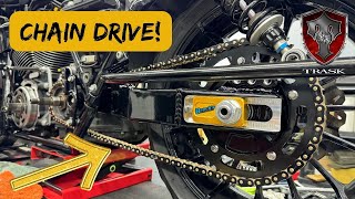 TRASK CHAIN DRIVE CONVERSION KIT INSTALLED ON MY 170HP ROAD GLIDE! *RIP STOCK BELT*