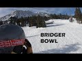 Snowboarding in Bridger bowl, MT