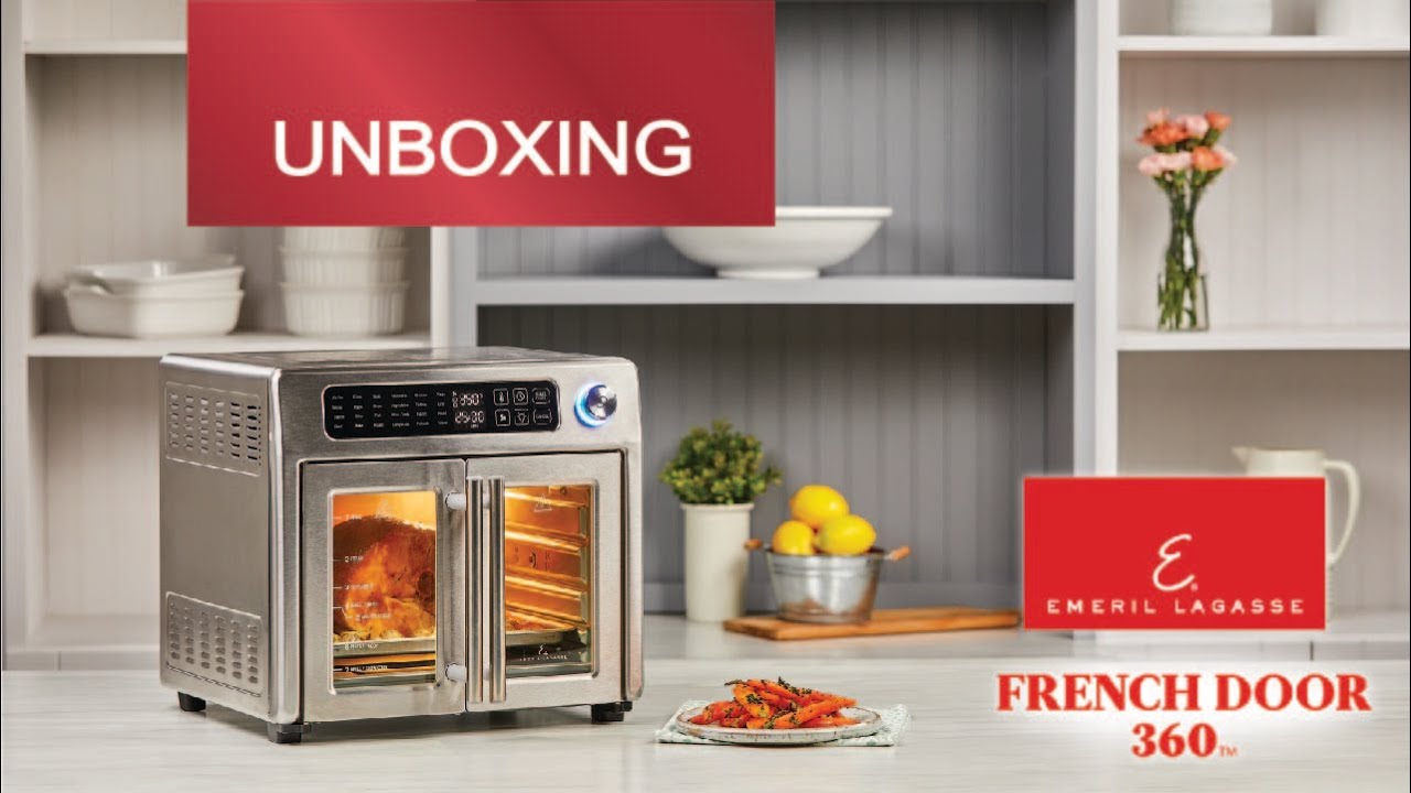 Unboxing Gourmia XL Digital Air Fryer Oven with Single-Pull French Doors 