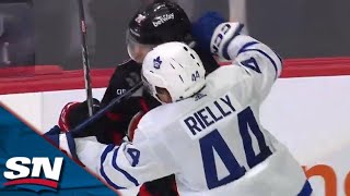 Maple Leafs' Morgan Rielly Takes Exception After Senators' Ridley Greig Slapshot Goal On Empty Net