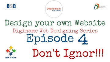 How to add Footer Area And Social Media icon in website | Diginame | Webdesign Episode 4|CSC